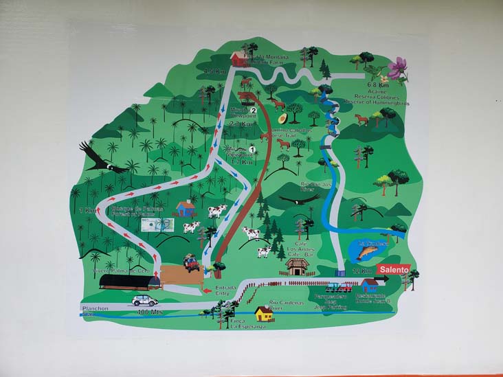 Bosque de Palmas Map, Valle de Cocora/Cocora Valley, Quindío, Colombia, July 16, 2022