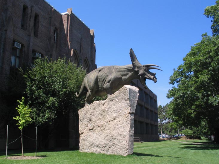 Torosaurus Latus Sculpture, Yale Peabody Museum, 170 Whitney Avenue, New Haven, Connecticut, July 14, 2006