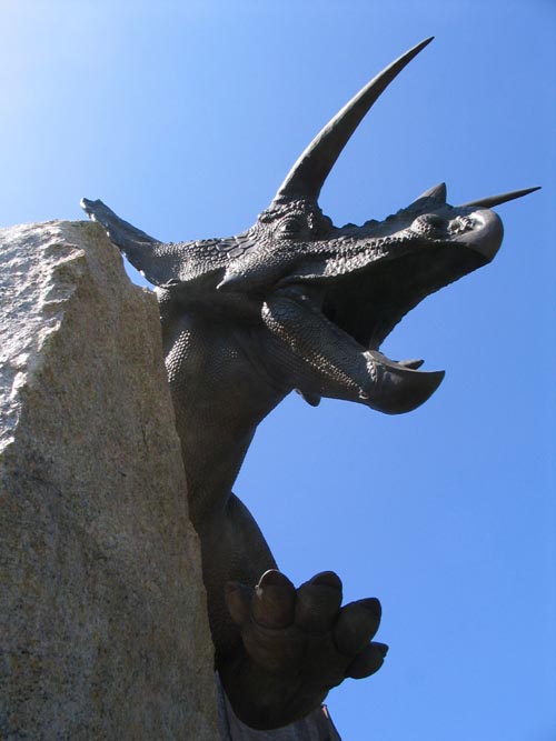 Torosaurus Latus Sculpture, Yale Peabody Museum, 170 Whitney Avenue, New Haven, Connecticut, July 14, 2006