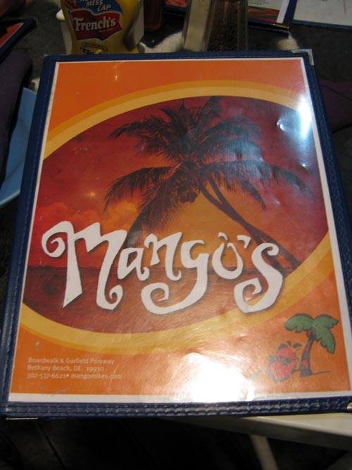 Menu, Mango's of Bethany Beach, 97 Garfield Parkway, Bethany Beach, Delaware