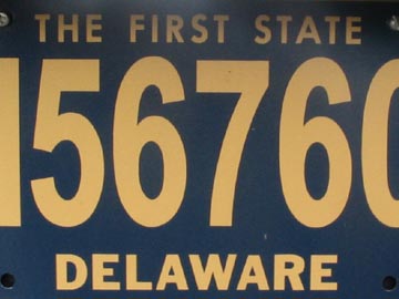 Delaware License Plate