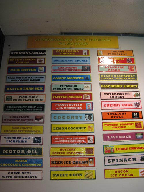 Ice Cream Flavors, The Ice Cream Store, 6 Rehoboth Avenue, Rehoboth Beach, Delaware