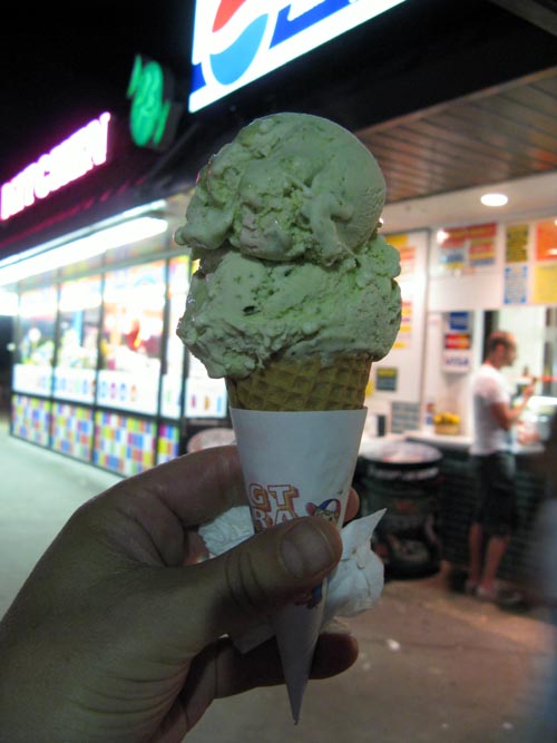 Spinach Ice Cream Cone, The Ice Cream Store, 6 Rehoboth Avenue, Rehoboth Beach, Delaware
