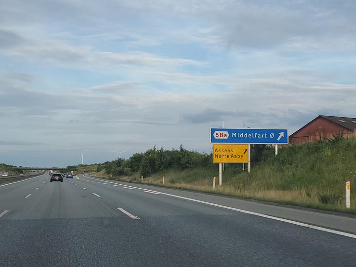Exit 58a, European Route E20, Middelfart, Denmark, July 27, 2025