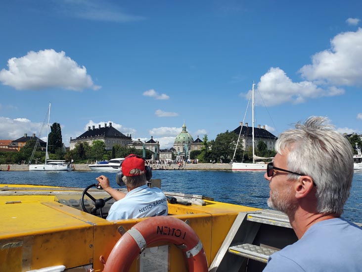Frederiks Kirke and Amalienborg Palace From Inner Harbor, Netto-Bådene Boat Tour, Copenhagen, Denmark, July 28, 2025