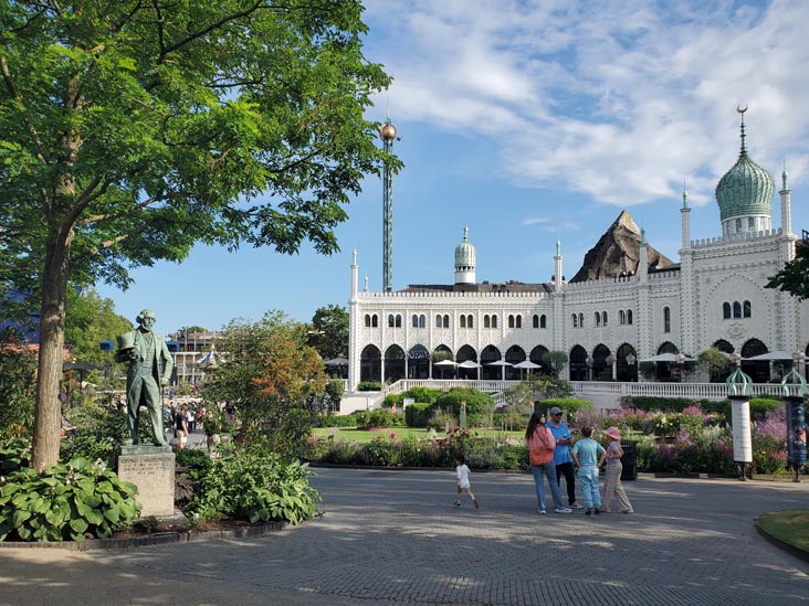 Georg Carstensen Statue and Moorish Palace, Tivoli Gardens, Copenhagen, Denmark, July 24, 2025