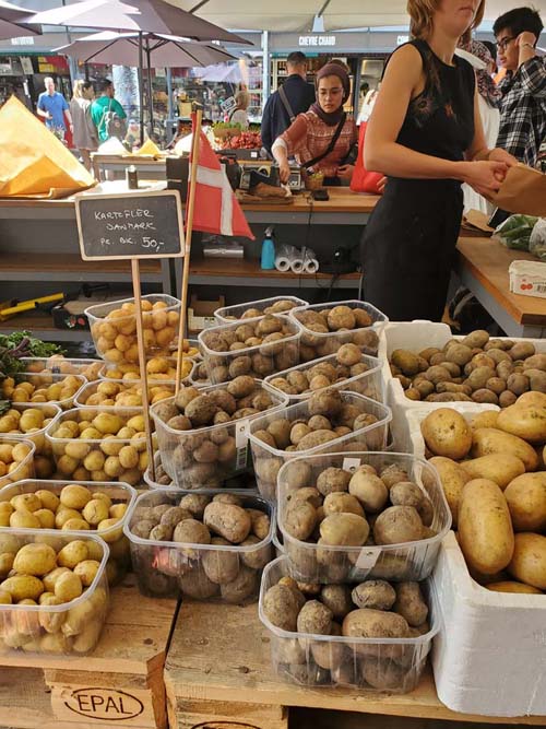 Danske Kartofler Potatoes, Torvehallerne, Frederiksborggade 21, Copenhagen, Denmark, July 28, 2025