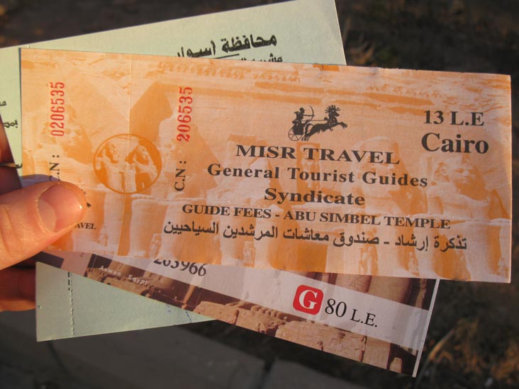 Abu Simbel Guide Fees Ticket, Abu Simbel, Egypt