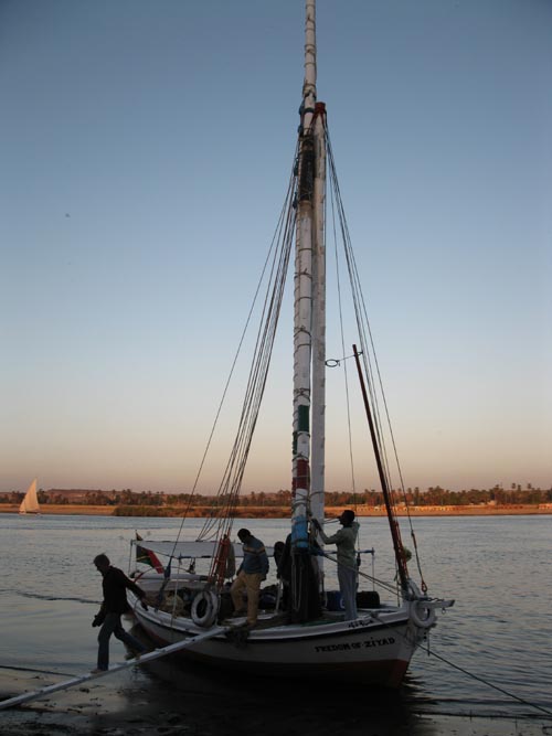 Disembarking From Felucca at Nubian Village, Nile River, Aswan, Egypt