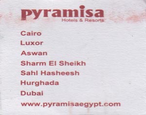 Pyramisa Hotels & Resorts Matchbook, Isis Corniche Hotel, Aswan, Egypt