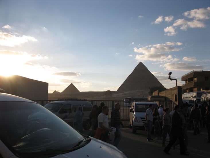 View From Street Outside Giza Pyramid Complex, Cairo, Egypt