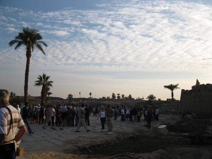 View Toward Sacred Lake and Scarab of Amenhotep III, Karnak Temple Complex, Luxor, Egypt