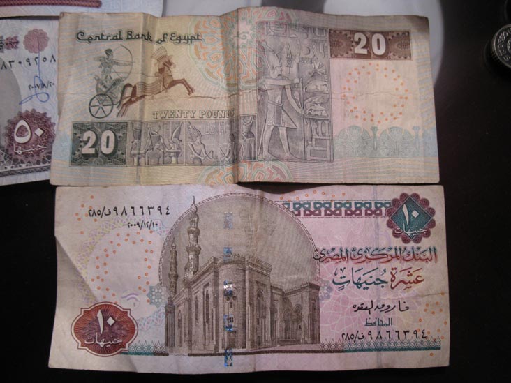 Egyptian 20 Pound and 10 Pound Notes