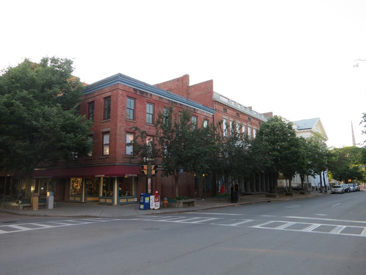 Cayuga Street and State Street, NW Corner, Ithaca, New York, July 1, 2012