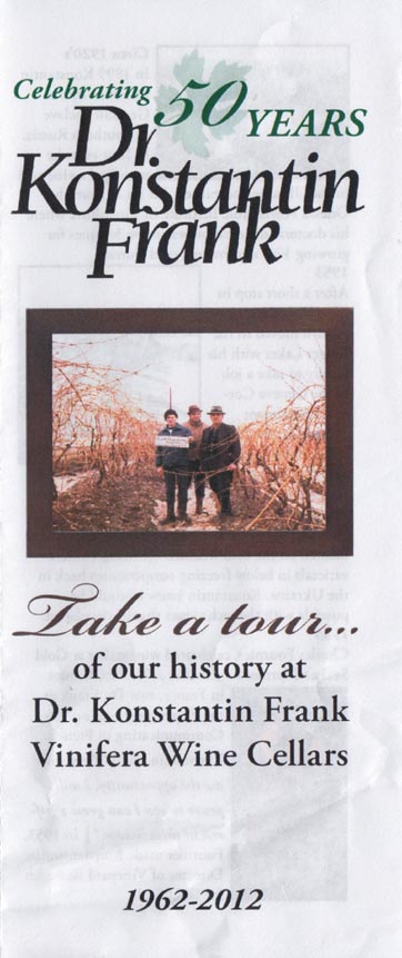 Dr. Konstantin Frank Vinifera Wine Cellars Celebrating 50 Years Brochure