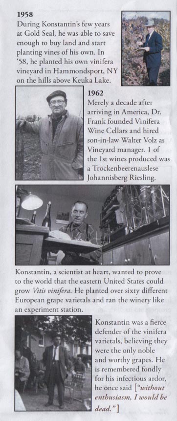 Dr. Konstantin Frank Vinifera Wine Cellars Celebrating 50 Years Brochure