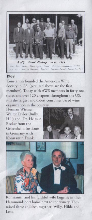 Dr. Konstantin Frank Vinifera Wine Cellars Celebrating 50 Years Brochure