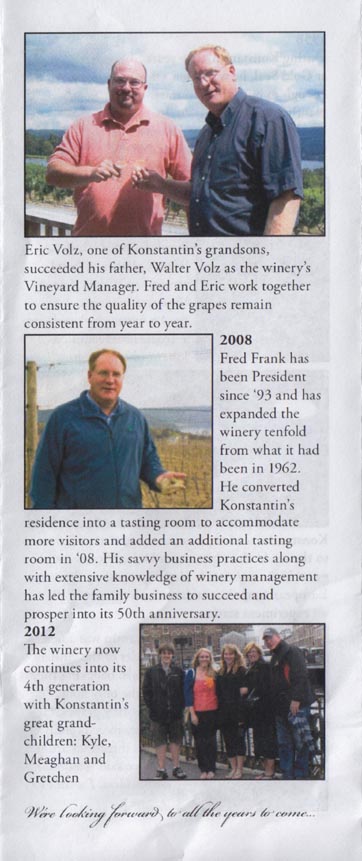 Dr. Konstantin Frank Vinifera Wine Cellars Celebrating 50 Years Brochure