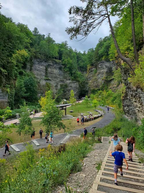 Steps From North Rim To Gorge Trail, Watkins Glen State Park, Watkins Glen, New York, August 28, 2020
