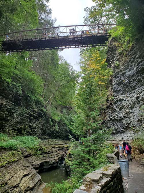 Suspension Bridge, Gorge Trail, Watkins Glen State Park, Watkins Glen, New York, August 28, 2020