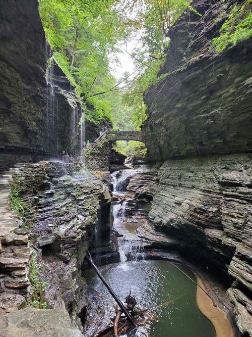 Rainbow Falls, Gorge Trail, Watkins Glen State Park, Watkins Glen, New York, August 28, 2020