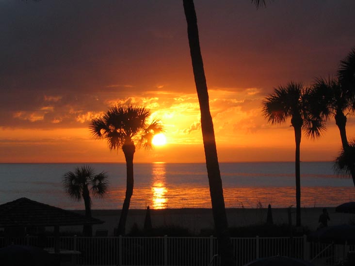 Sunset From Four Winds Beach Resort, Longboat Key, Florida, November 5, 2005