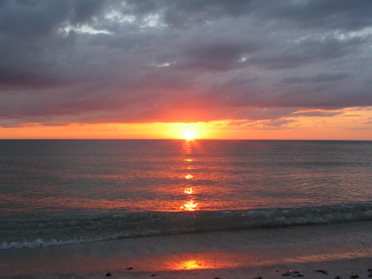 Sunset From Four Winds Beach Resort, Longboat Key, Florida, November 7, 2005