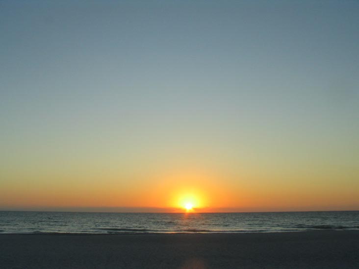 Sunset From Four Winds Beach Resort, Longboat Key, Florida, November 8, 2007, 5:40 p.m.