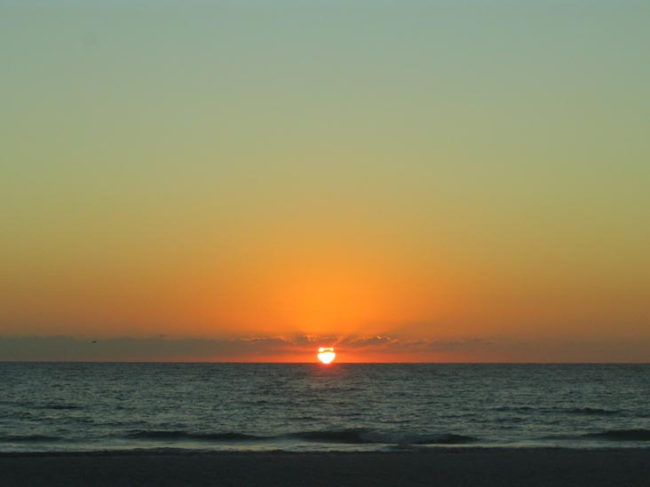Sunset From Four Winds Beach Resort, Longboat Key, Florida, November 8, 2007, 5:42 p.m.