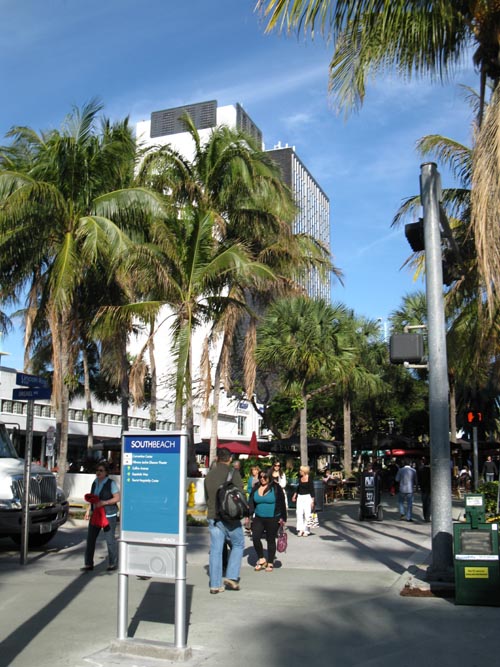 Looking East Down Lincoln Road From Drexel Avenue, South Beach, Miami, Florida