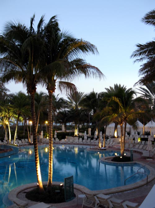 Pool Area From Preston's Brasserie, Loews Miami Beach, 1601 Collins Avenue, South Beach, Miami, Florida