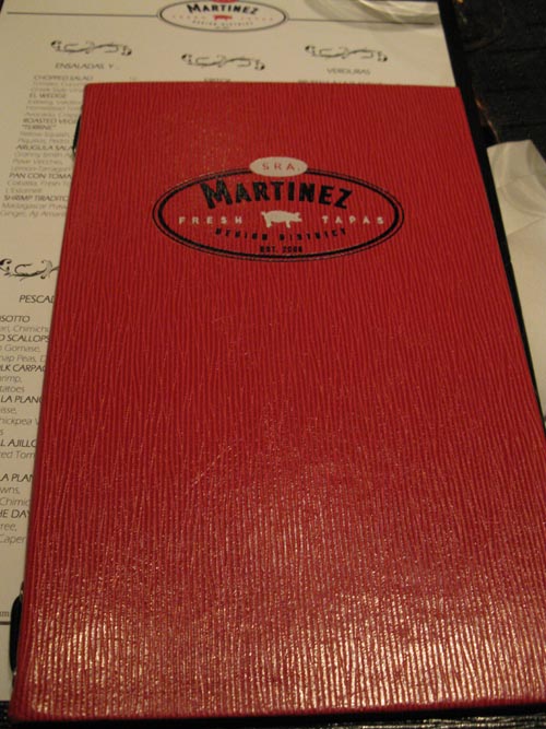 Menu, Sra. Martinez, 4000 NE 2nd Avenue, Miami, Florida