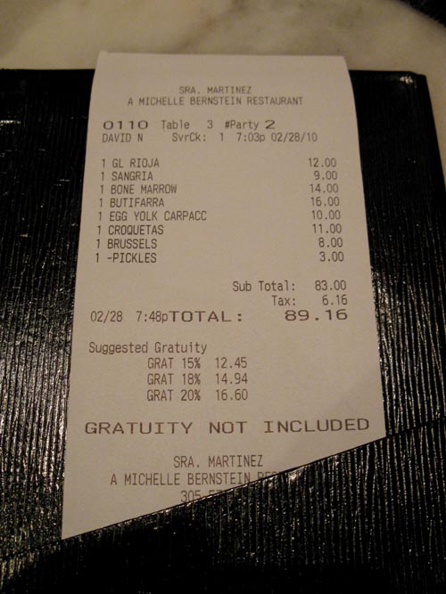 Check, Sra. Martinez, 4000 NE 2nd Avenue, Miami, Florida