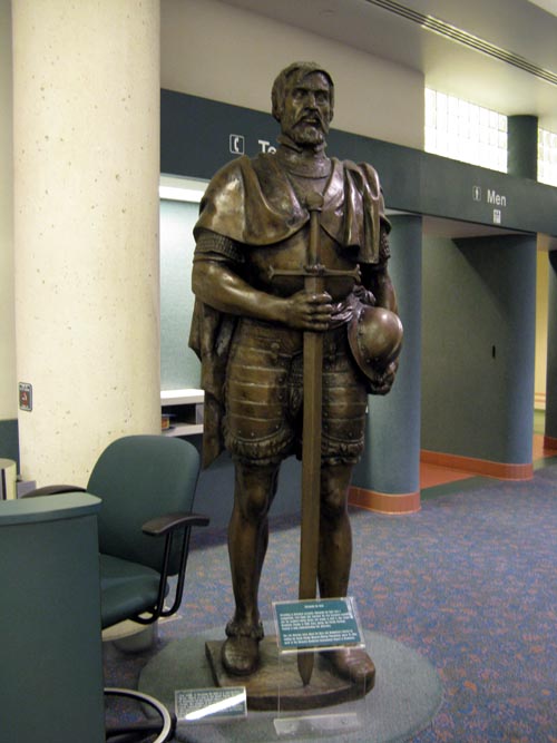 Hernando de Soto Statue, Gate B2, Sarasota-Bradenton International Airport, Sarasota, Florida, November 11, 2009