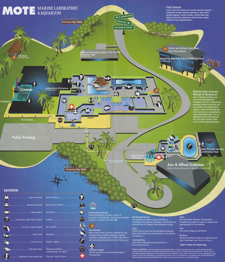 Map, Mote Marine Laboratory & Aquarium, Sarasota, Florida