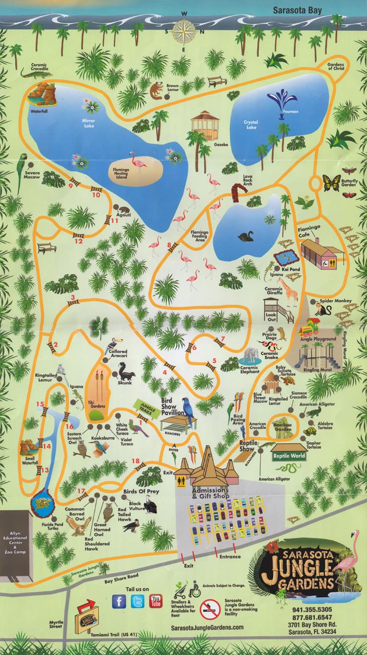 Map, Sarasota Jungle Gardens, Sarasota, Florida