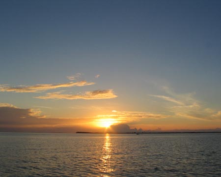 Sunset, North Pier, Sunshine Skyway, Tampa-St. Petersburg, Florida, November 13, 2004
