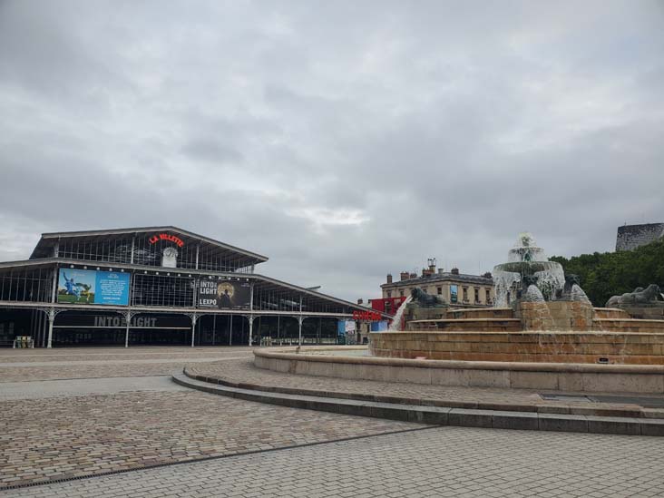 Fontaine aux Lions, Grande Halle de la Villette, Parc de la Villette, Paris, France, July 16, 2025