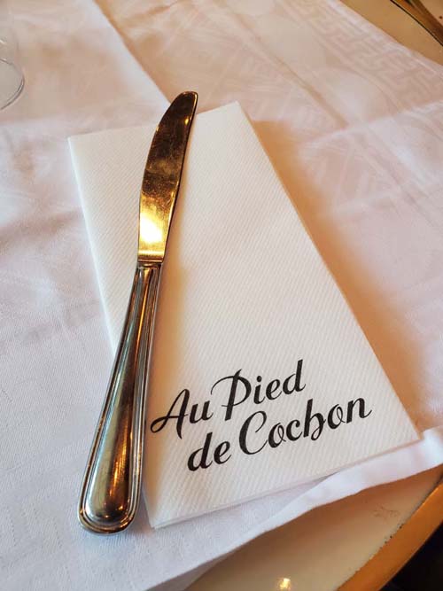 Place Setting, Au Pied de Cochon, 6 Rue Coquillière, 1er Arrondissement, Paris, France, July 17, 2025