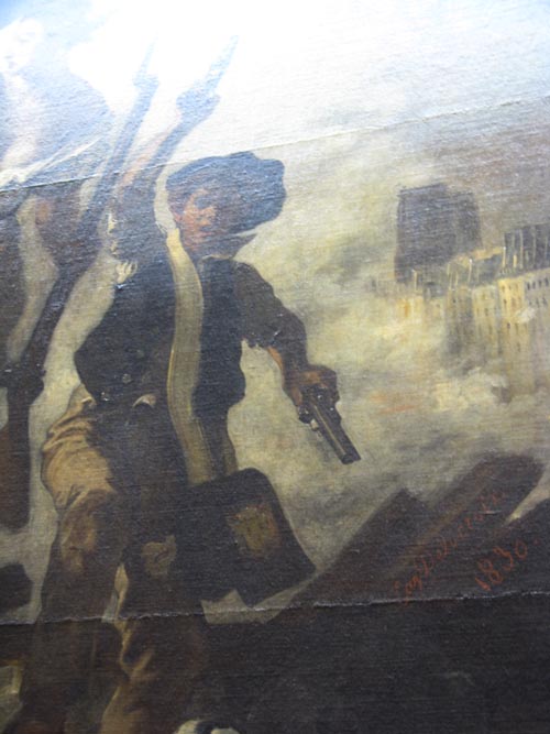 La Liberté guidant le peuple (Liberty Leading the People) Detail, Eugène Delacroix, Room 77, Denon Wing, Musée du Louvre, Paris, France, May 25, 2009