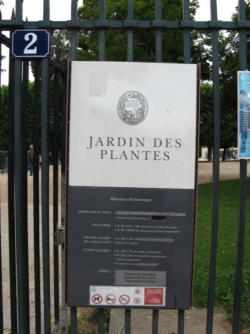 Jardin des Plantes, Muséum National d'Histoire Naturelle, 5e Arrondissement, Paris, France
