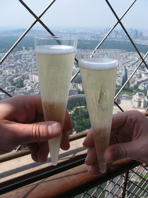 Champagne Flutes, View From Top Floor (Sommet), Eiffel Tower (Tour Eiffel), Paris, France, May 25, 2009, 2:42 p.m.
