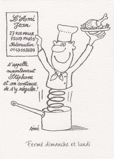 Card, Chez L'Ami Jean, 27, Rue Malar, 7e Arrondissement, Paris, France