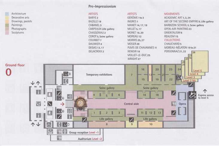Ground Floor Level 0 Plan, Musée d'Orsay, Paris, France, May 23, 2009