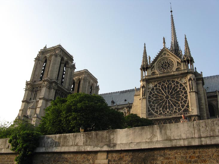 Notre-Dame, Île de la Cité From Bateaux-Mouches Sightseeing Cruise, River Seine, Paris, France, May 24, 2009