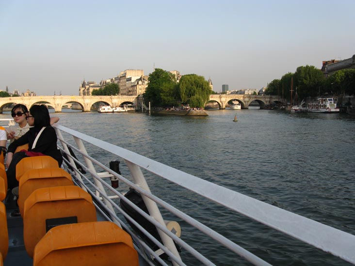 Pont Neuf, Square du Vert-Galant From Bateaux-Mouches Sightseeing Cruise, River Seine, Paris, France