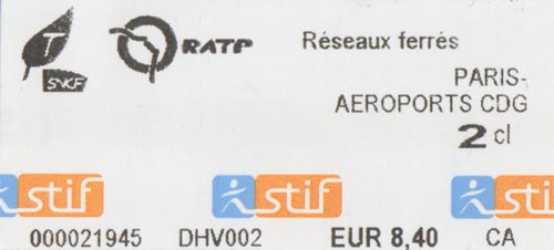 Paris-Charles de Gaulle Aeroport RER Ticket