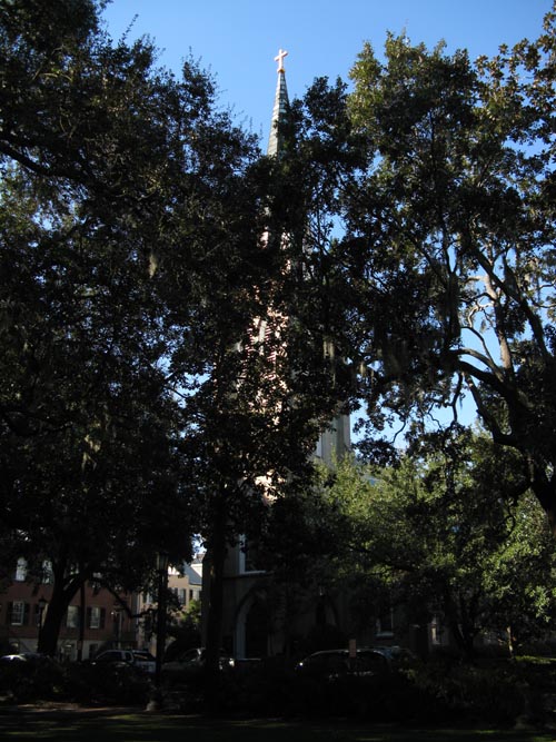 Macon Street and Charlton Street From Madison Square, St. John's Episcopal Church, 1 West Macon Street, Savannah, Georgia