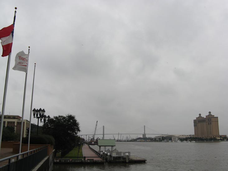Talmadge Memorial Bridge and Savannah River From Savannah Marriott Riverfront, 100 General McIntosh Boulevard, Savannah, Georgia