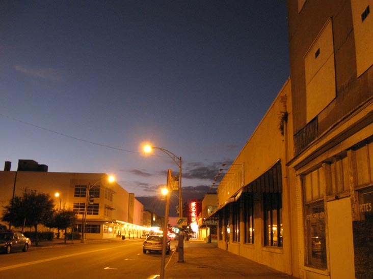 Savannah Ghosts Walking Tour, Looking West Down Broughton Street From Habersham Street, Savannah, Georgia